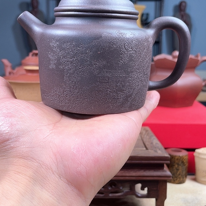 心***道茶杯紫砂全手工天青高德钟