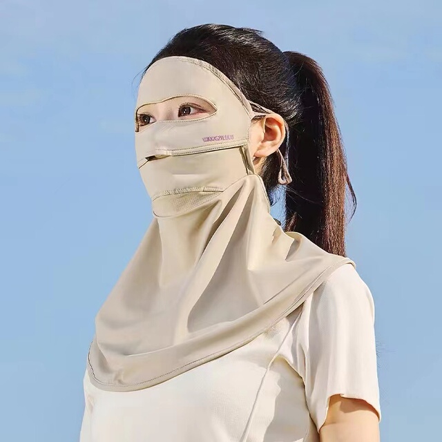 防晒面罩遮全脸防紫外线脸基尼口罩女夏季遮阳护颈防护透气遮脖子