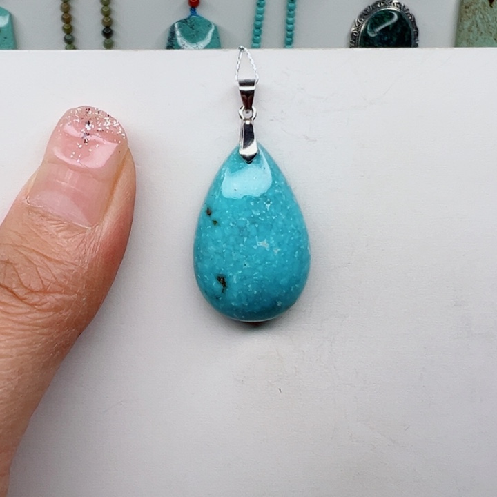 绿松石颈饰银S925镶嵌