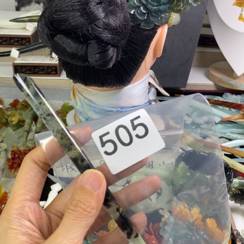 【闪购商品】岫玉发饰合金忽*发簪