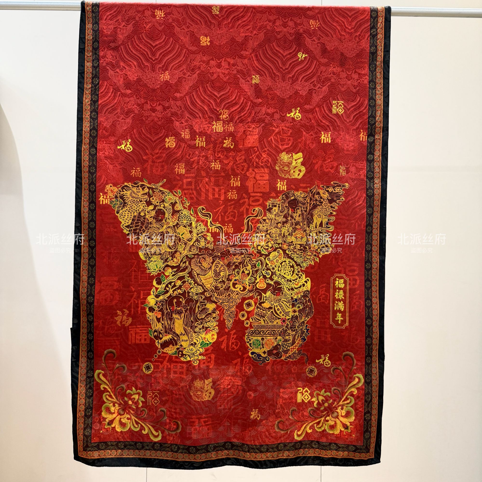 【福禄满年】双面双色龙纹香韵丝巾180*70高端时尚百搭围巾披肩