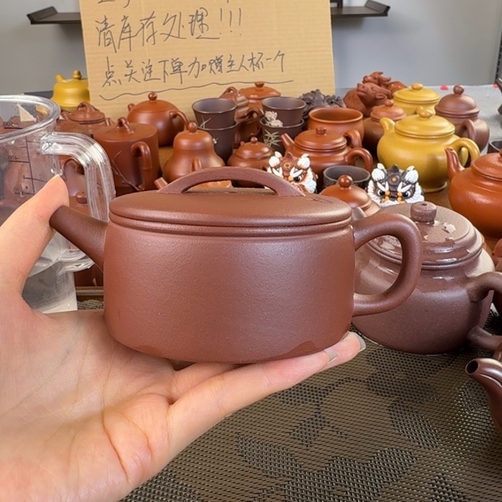 白***菜紫砂茶壶紫泥全手汉瓦