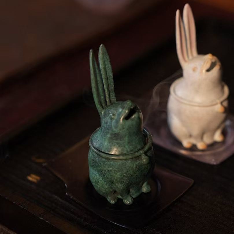 佳佳铜兔兔香炉插件茶宠