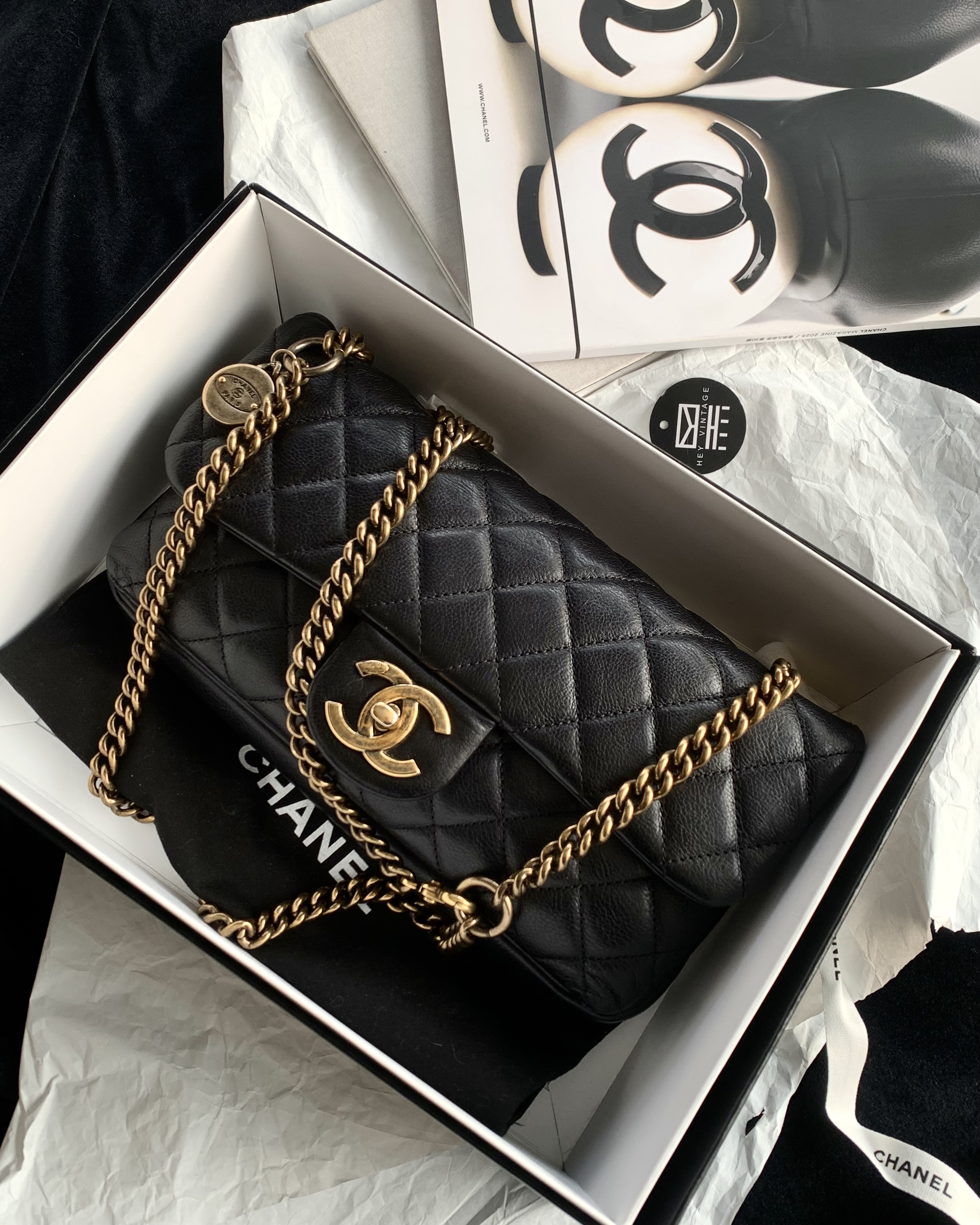 95新 Chanel/香奈儿 黑金金币cf包  18279081