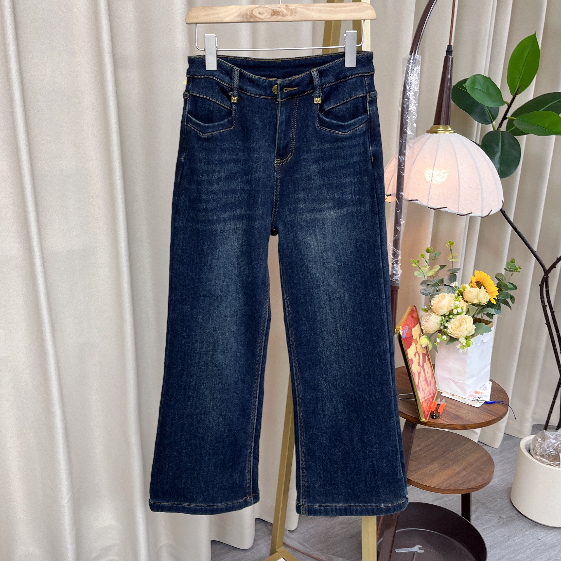 98866女装休闲裤显瘦时尚百搭宽松加绒加厚阔腿裤