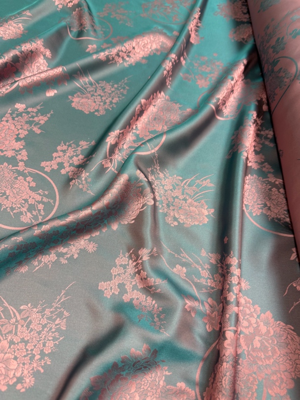 双面提花人丝时尚新中式服装面料