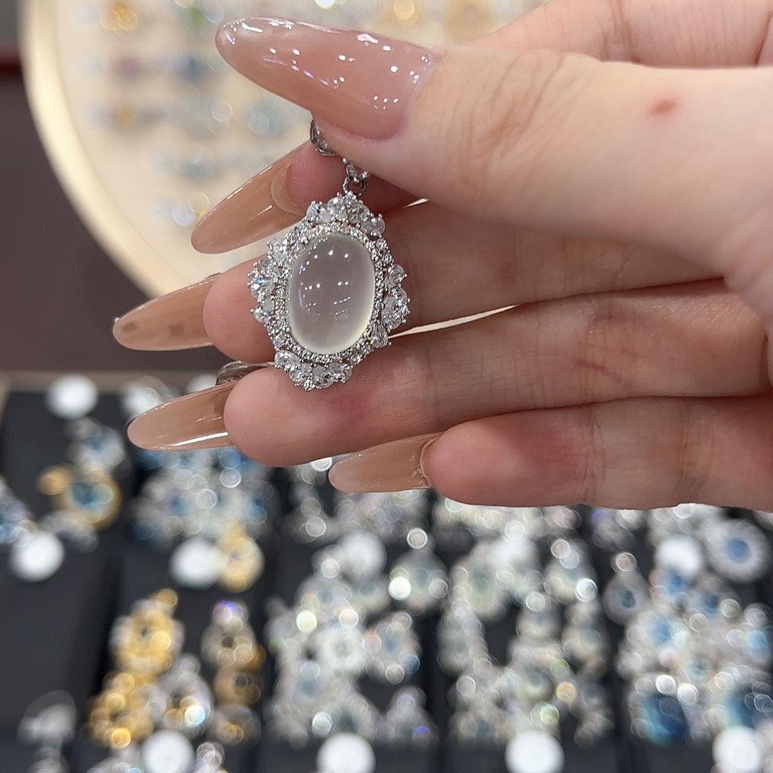 蛇纹石玉银S925镶嵌戒指7**.