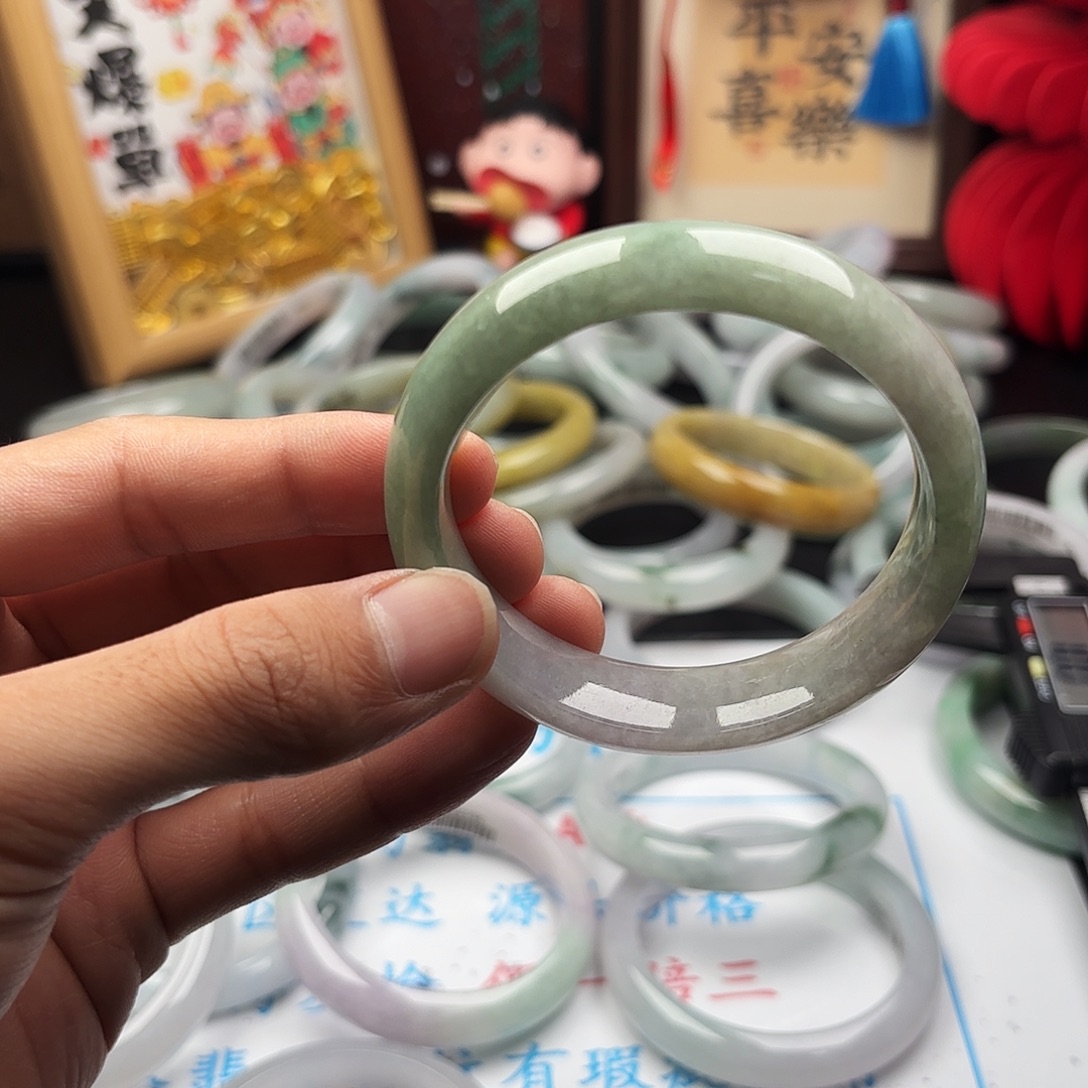 翡翠未镶嵌手镯5758 x6 44