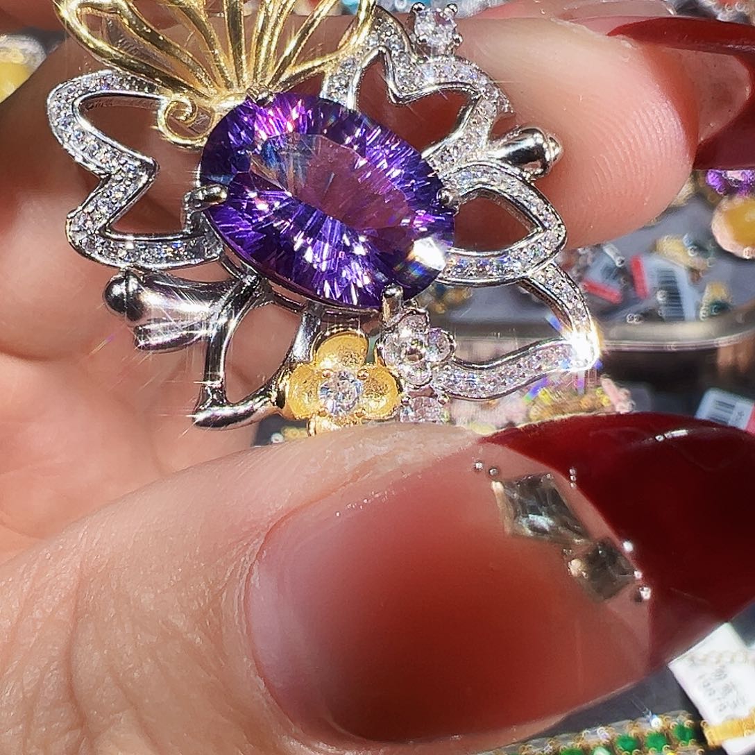 颈饰银S925镶嵌紫晶