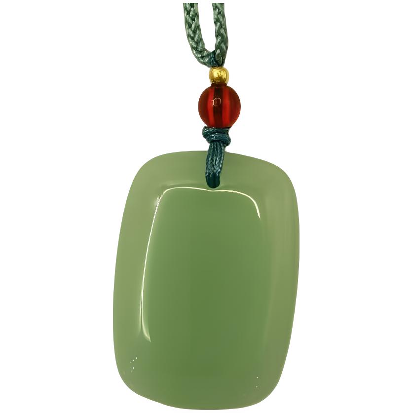 666（库存处理）-高定珠宝苹果绿东陵玉无事牌吊坠设计款Y2457