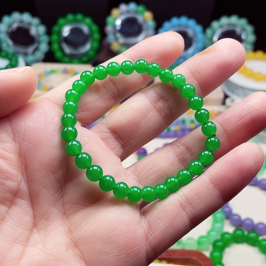 翡翠未镶嵌颈饰卡6翡翠珠链男女款03