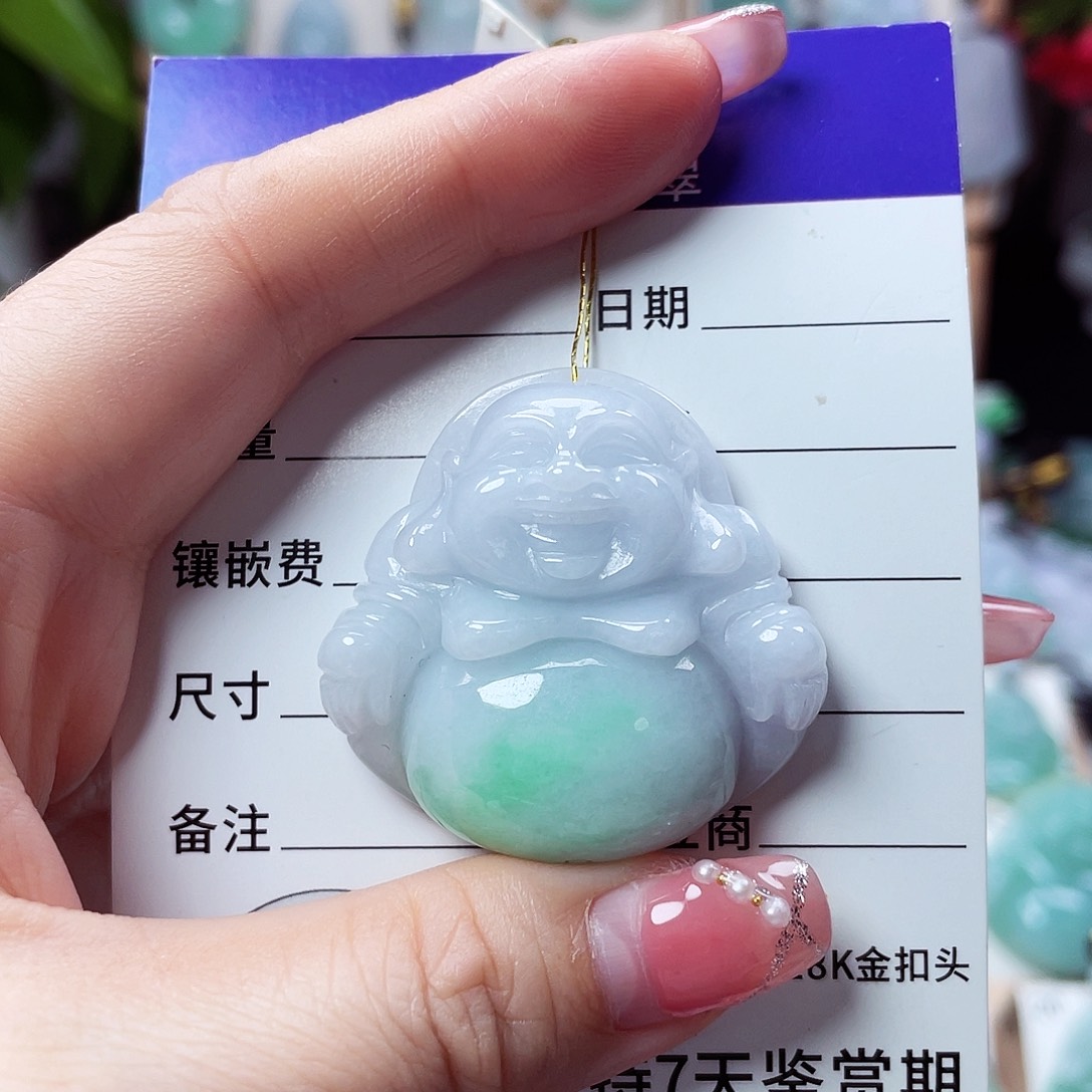 翡翠未镶嵌颈饰佛公09