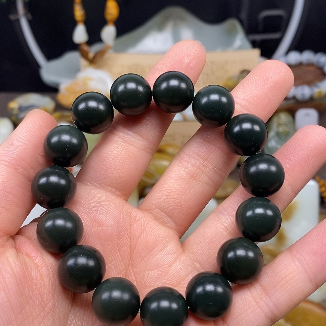 和田玉手串未镶嵌25