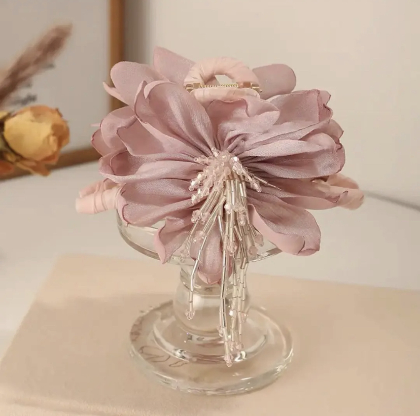 【冰蝶繁星】抓夹轻奢立体花朵设计发饰晶晶流苏氛围感鲨鱼夹头饰女