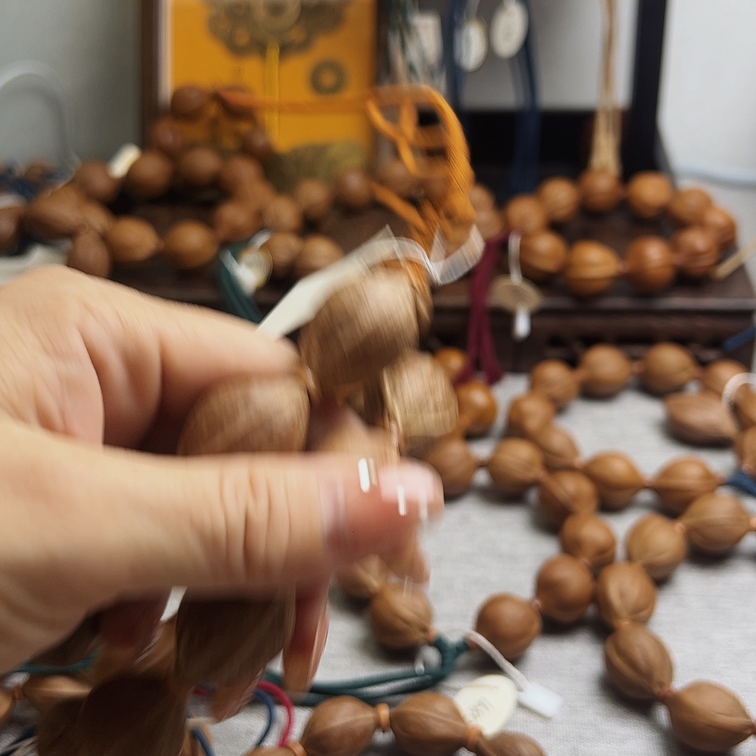 钰***灼橄榄核手串梅林铁核1928