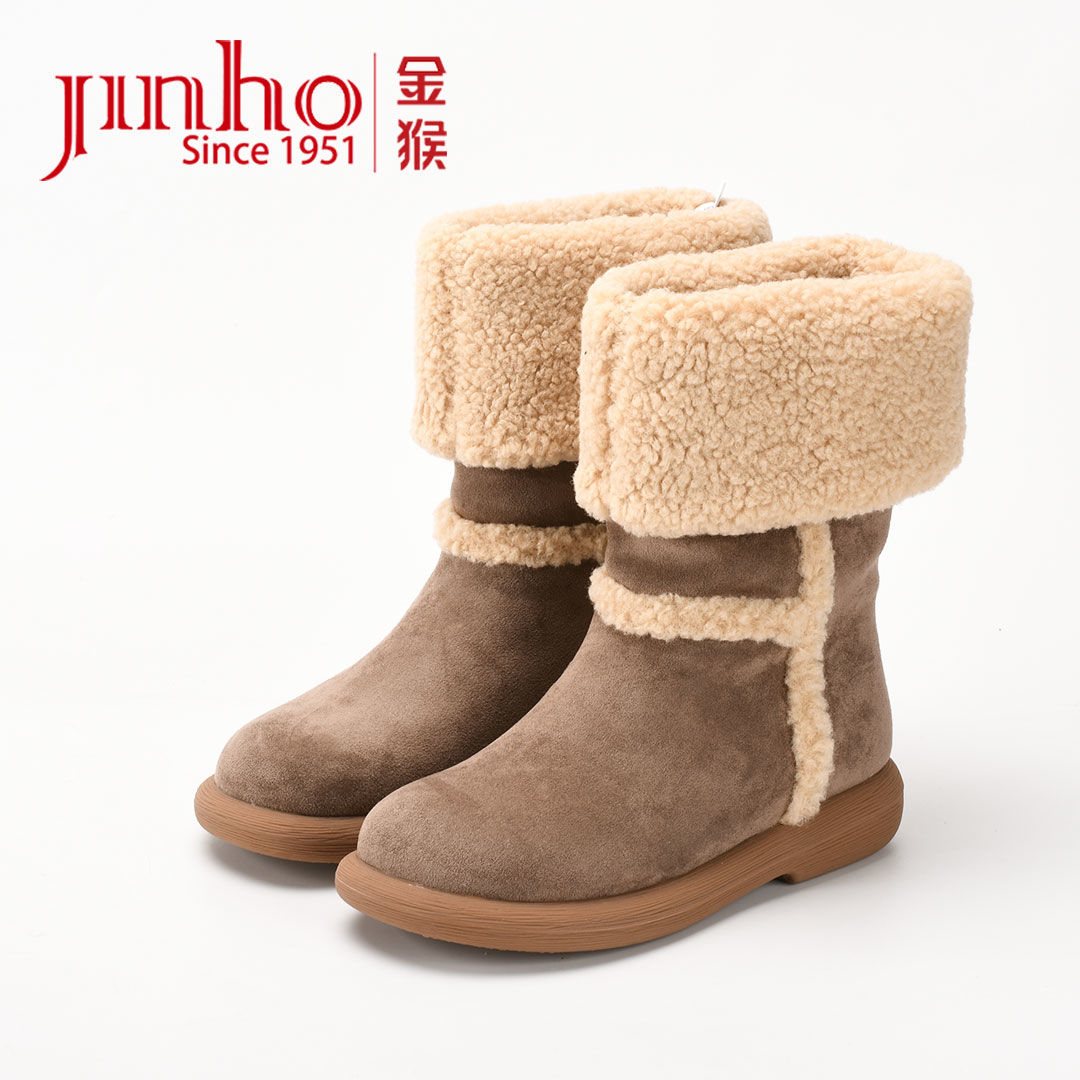 Jinho/金猴短筒雪地靴时尚保暖女中筒加绒加厚雪地棉Q49119A/B/E