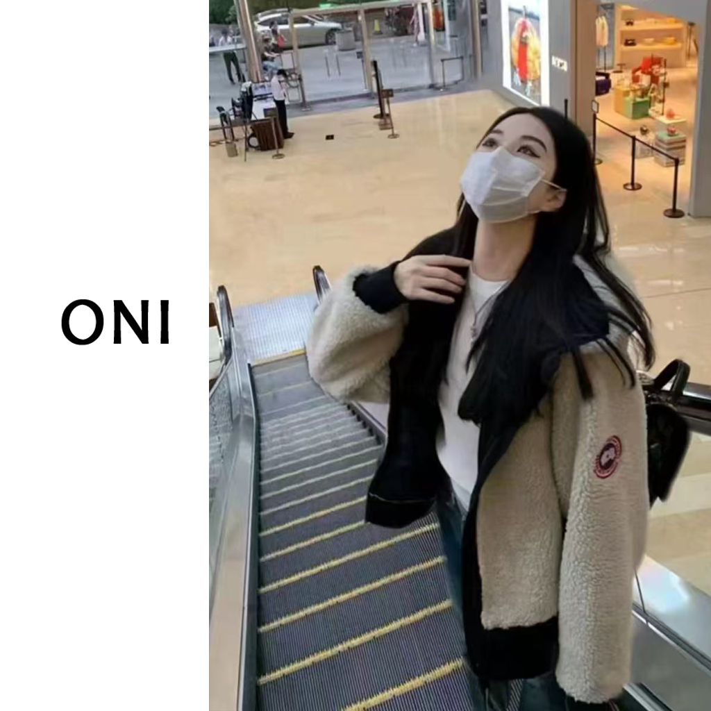 OUNI “ 冬雪栖檐 “ 2025秋冬新款时髦宽松撞色~ 拉链保暖夹克