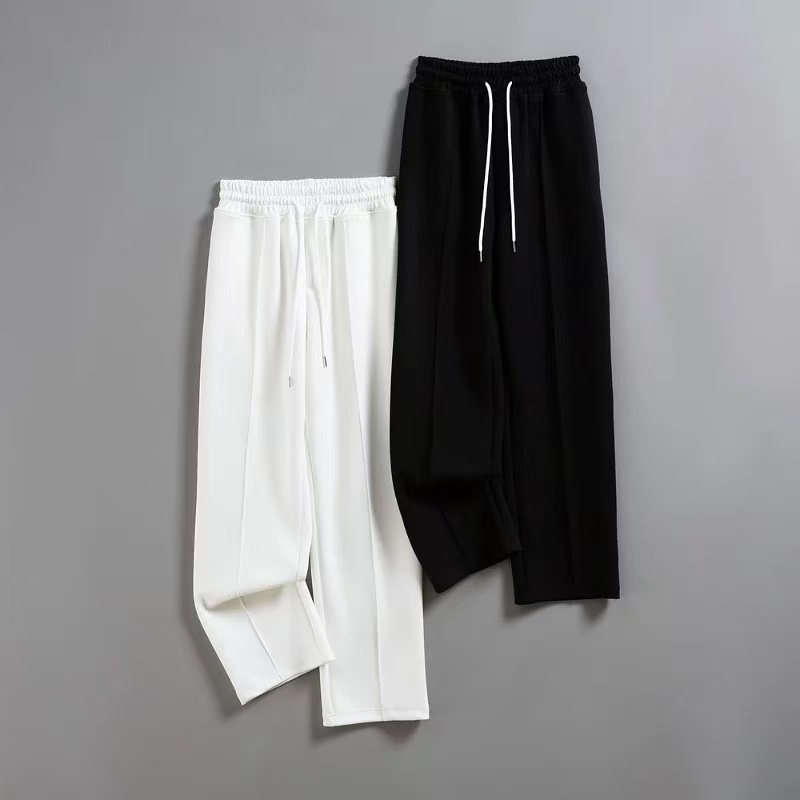 151 宽松系带休闲裤长裤时尚垂坠感松紧腰直筒裤卫裤