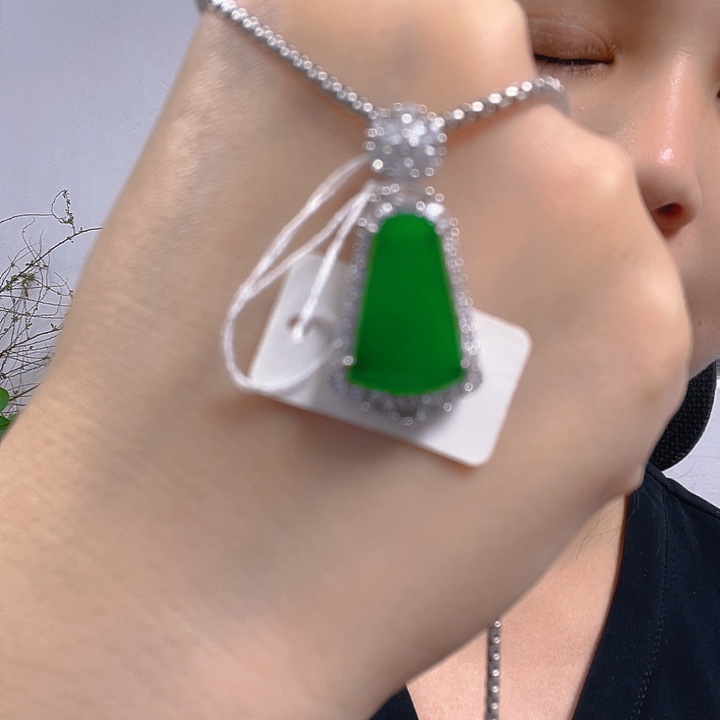 翡翠银S925镶嵌吊坠(不含链)