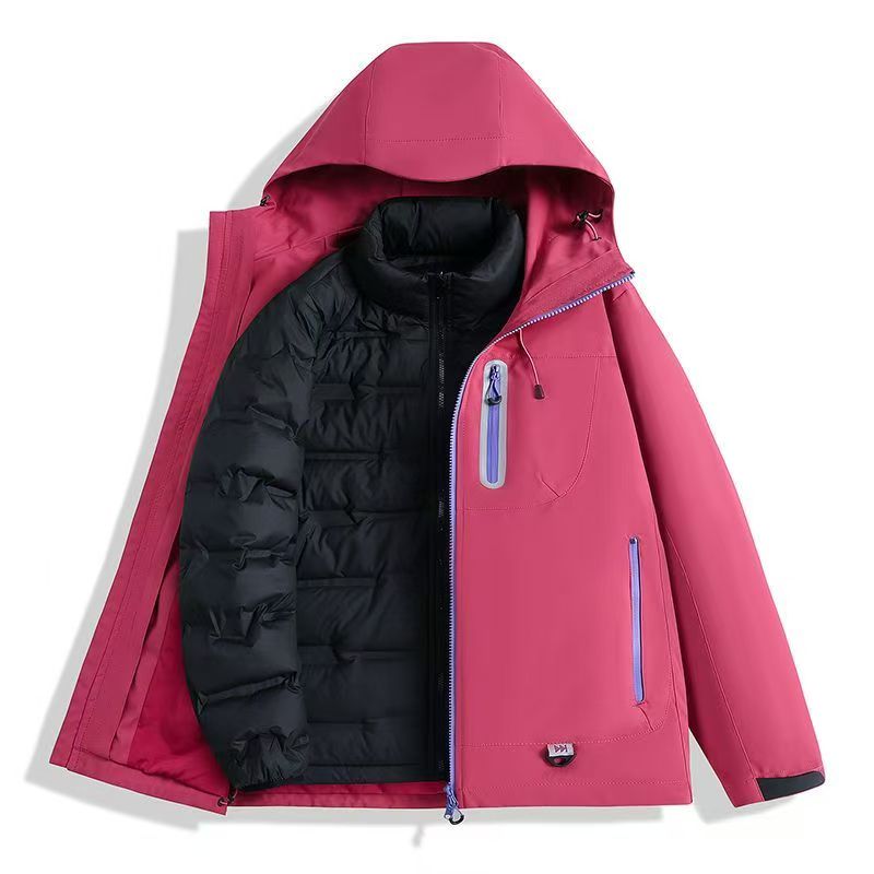 2（7店）户外男女款冬季三合一冲锋衣含内胆保暖百搭