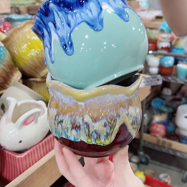 有孔，凑单福利满10元发货陶瓷多肉花盆！