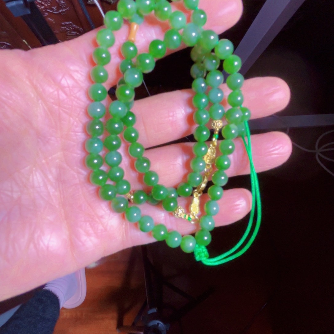 和田玉（碧玉）项链银S925镶嵌国**人