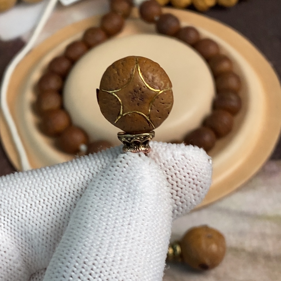 吊坠凤眼菩提16五星单颗镶嵌24k