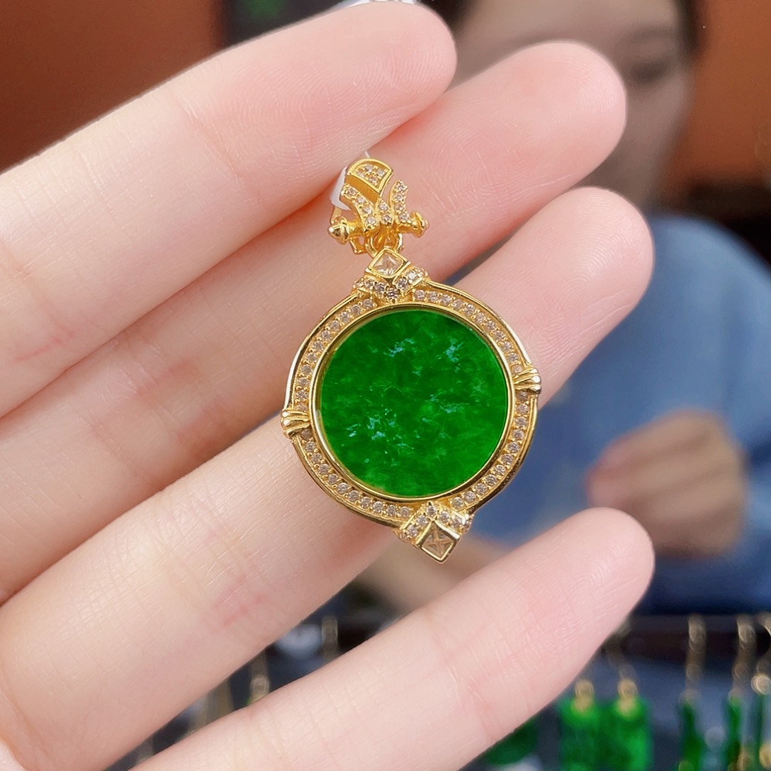 翡翠银S925镶嵌耳饰