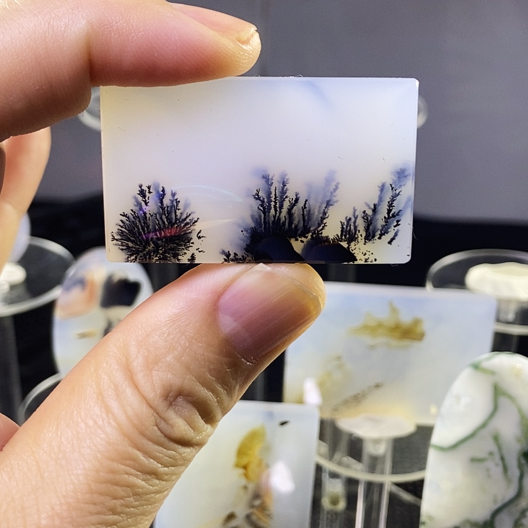 合成碳硅石非金属时尚图纹画面石饰品