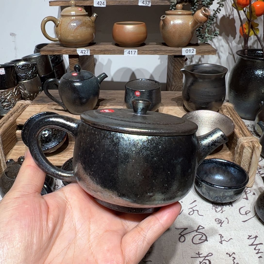 壶不***鱼建水紫陶紫泥柴烧壶