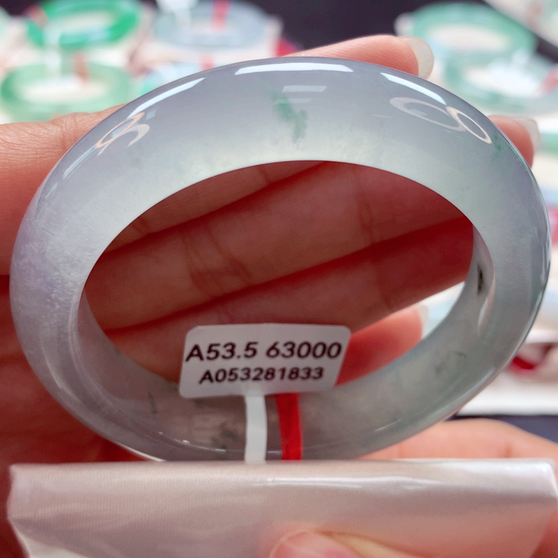 翡翠手镯未镶嵌53.9正莫西沙老种飘花 性价比高