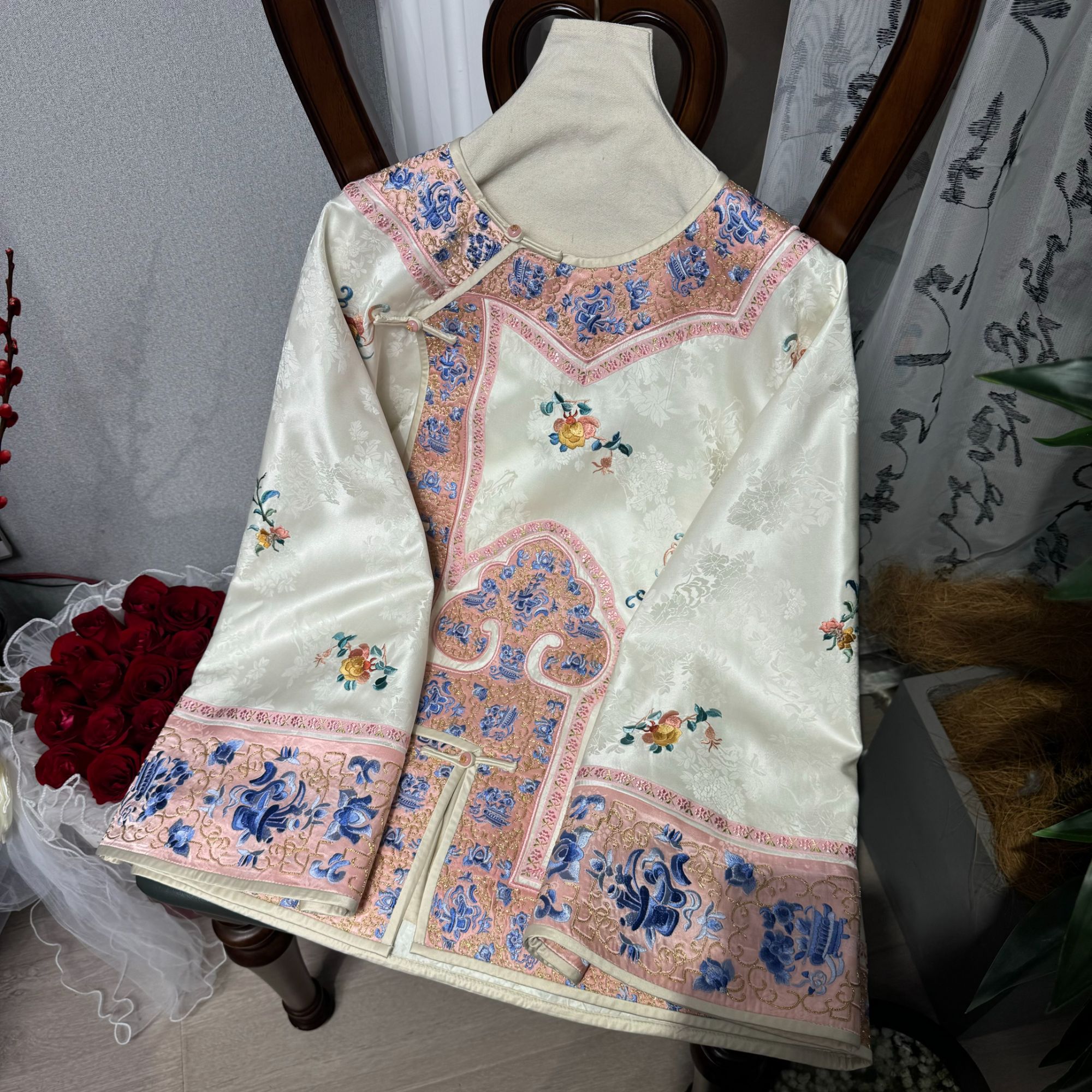 汉服长袖网红复古长款日常重工斜襟