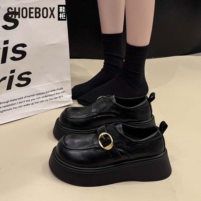 达芙妮集团旗下厚底小皮鞋女2025年秋季单鞋复古英伦风百搭乐福鞋