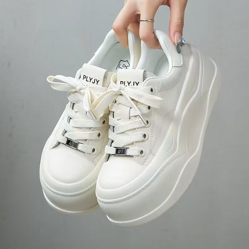 【洋洋】女鞋潮流板鞋系带韩版低帮女鞋厚底秋季休闲板鞋小白鞋2616