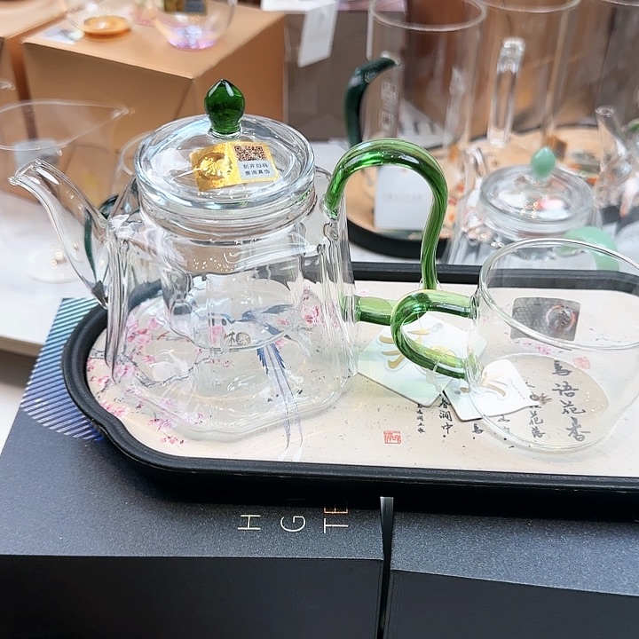 禾器湖绿色锦瑞壶加小杯