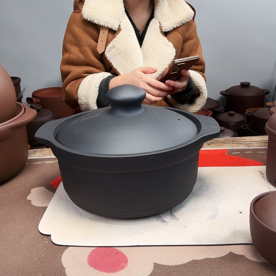 紫砂砂锅4升微微瑕