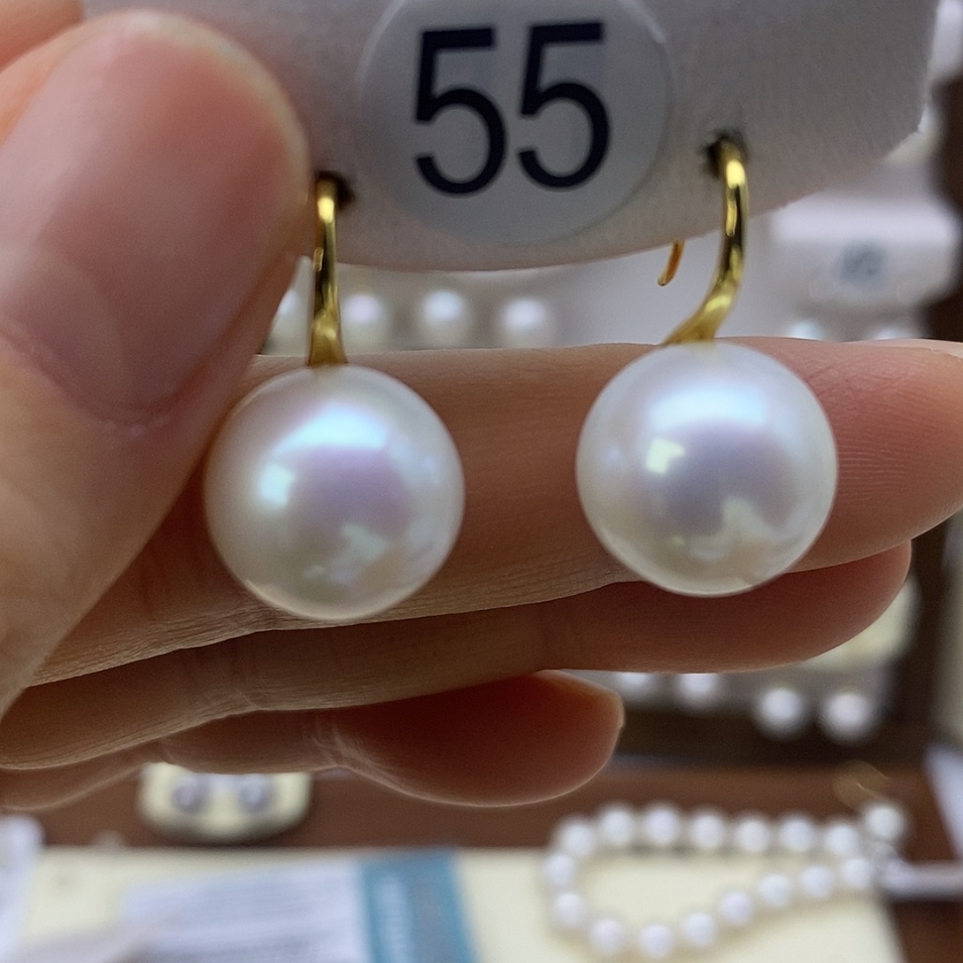 淡水珍珠耳饰银S925镶嵌