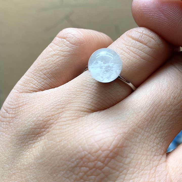 水晶水晶戒指银S925镶嵌