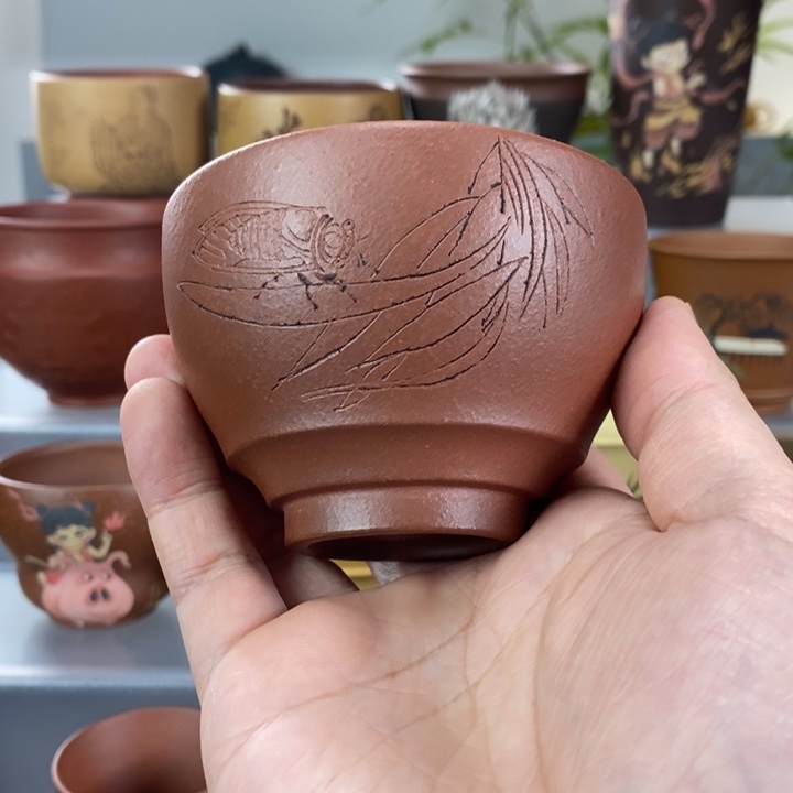 紫砂茶杯宜兴紫砂主人杯