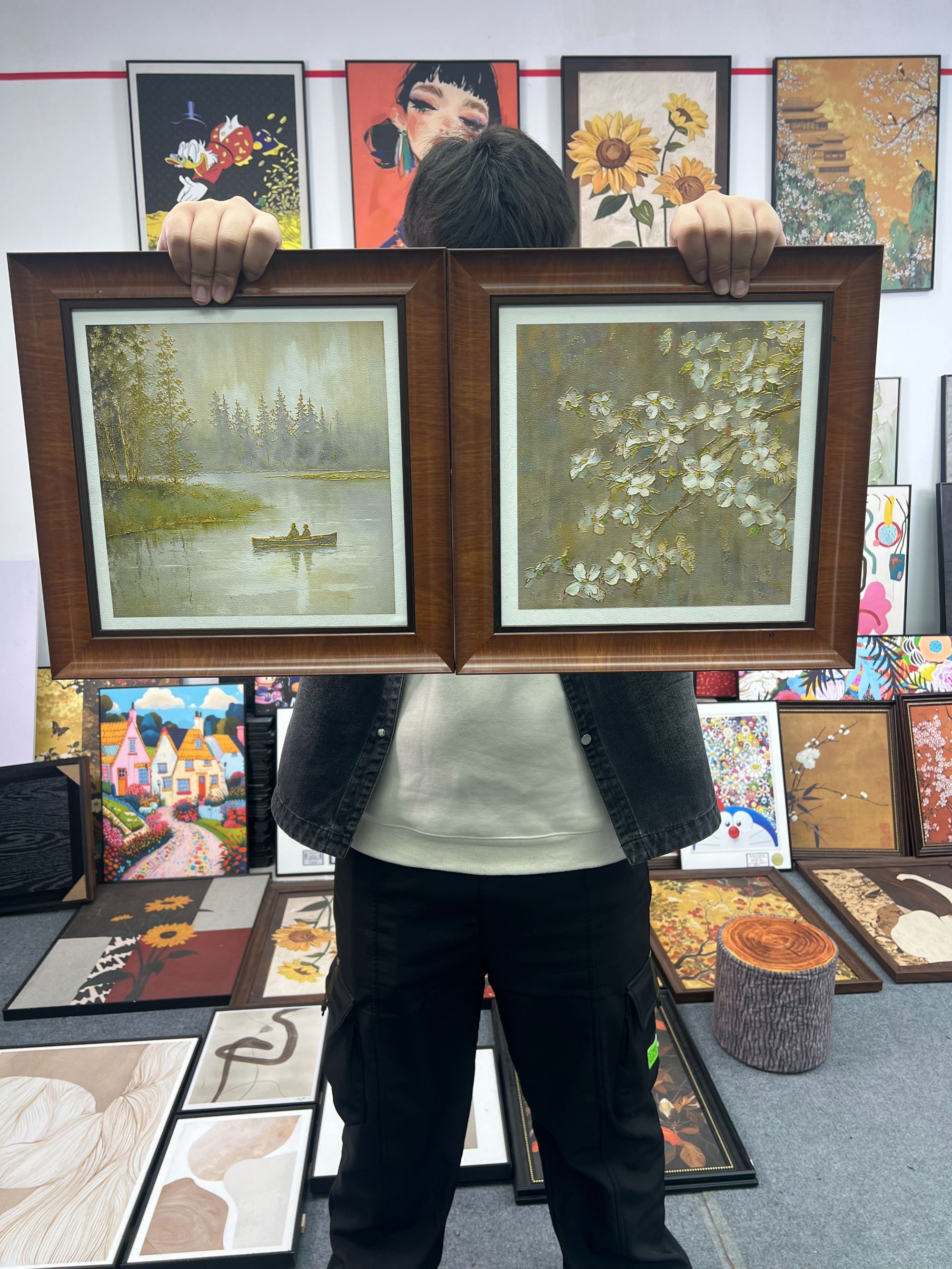 轻法式风《苹果花》客厅装饰画组合JL04-40-40