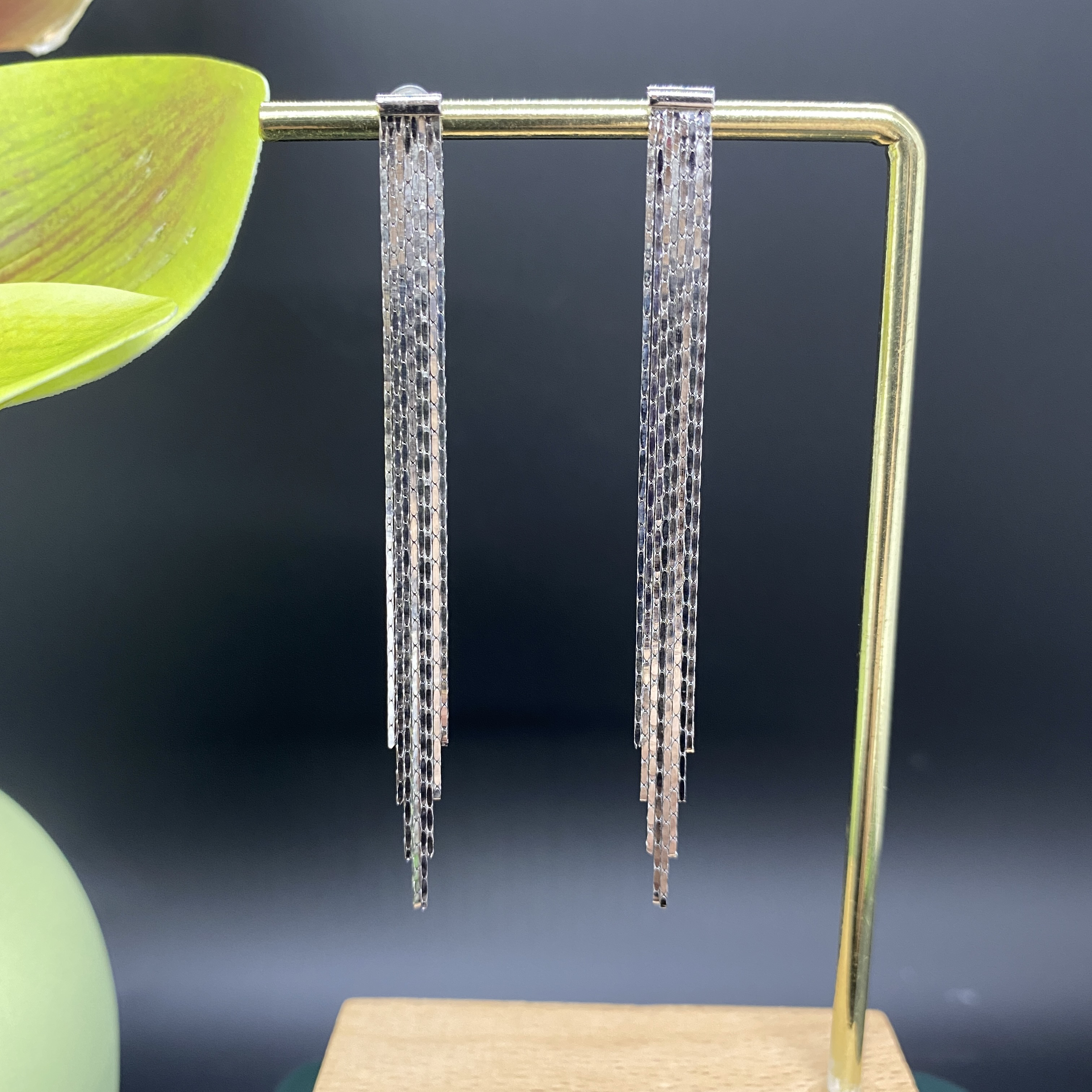 925银耳饰 纯银长款手工耳钩百搭重工耳环女素款甜美风精美耳饰
