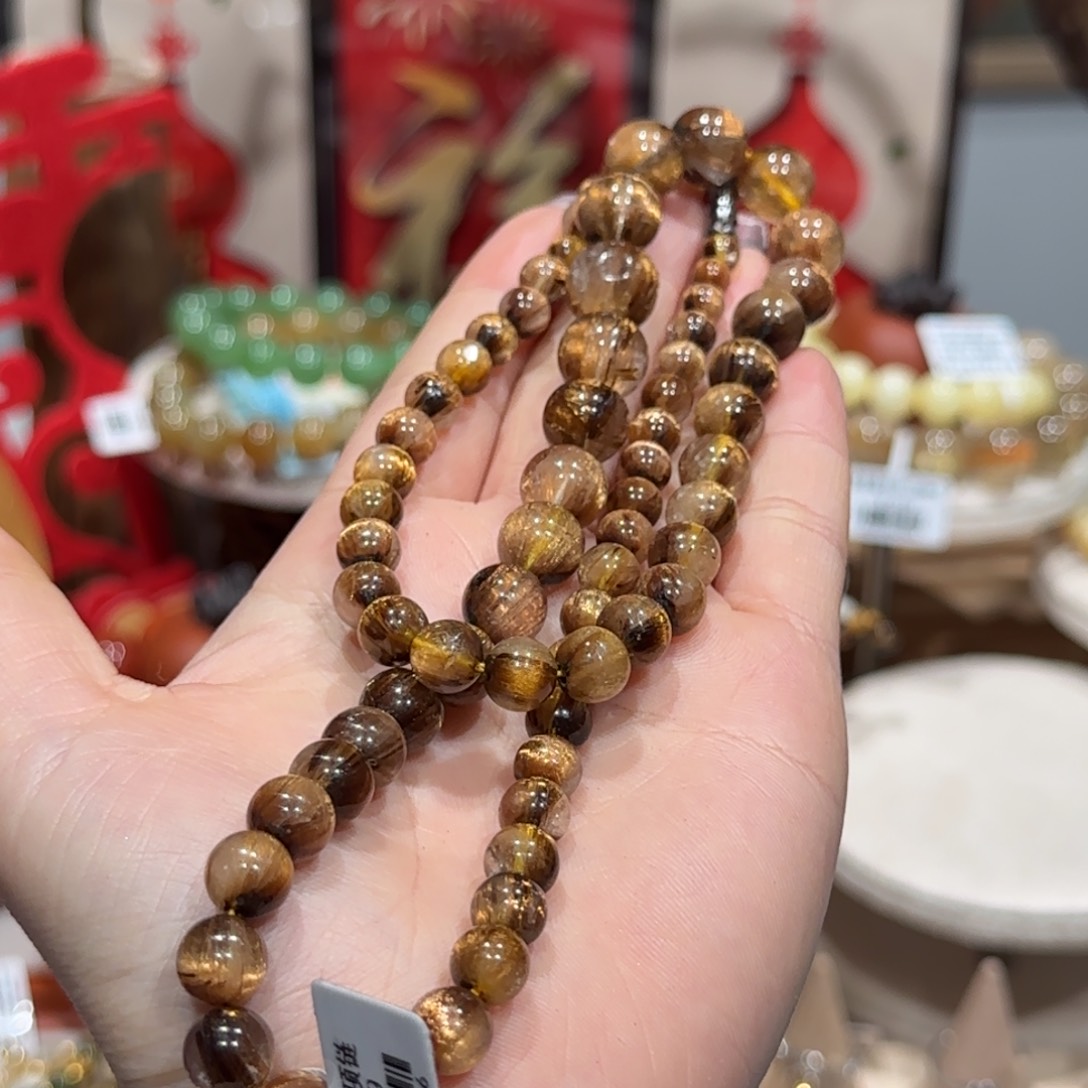 水晶项链未镶嵌咖啡钛晶项链