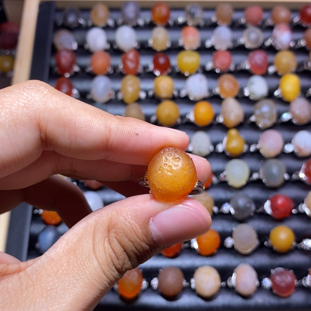 风****玛瑙/玉髓合金戒指