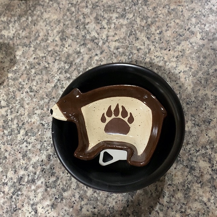 陶瓷黑猫碗和小熊盘子