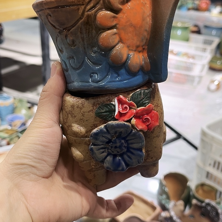 瓷片花盆多肉植物艺术品