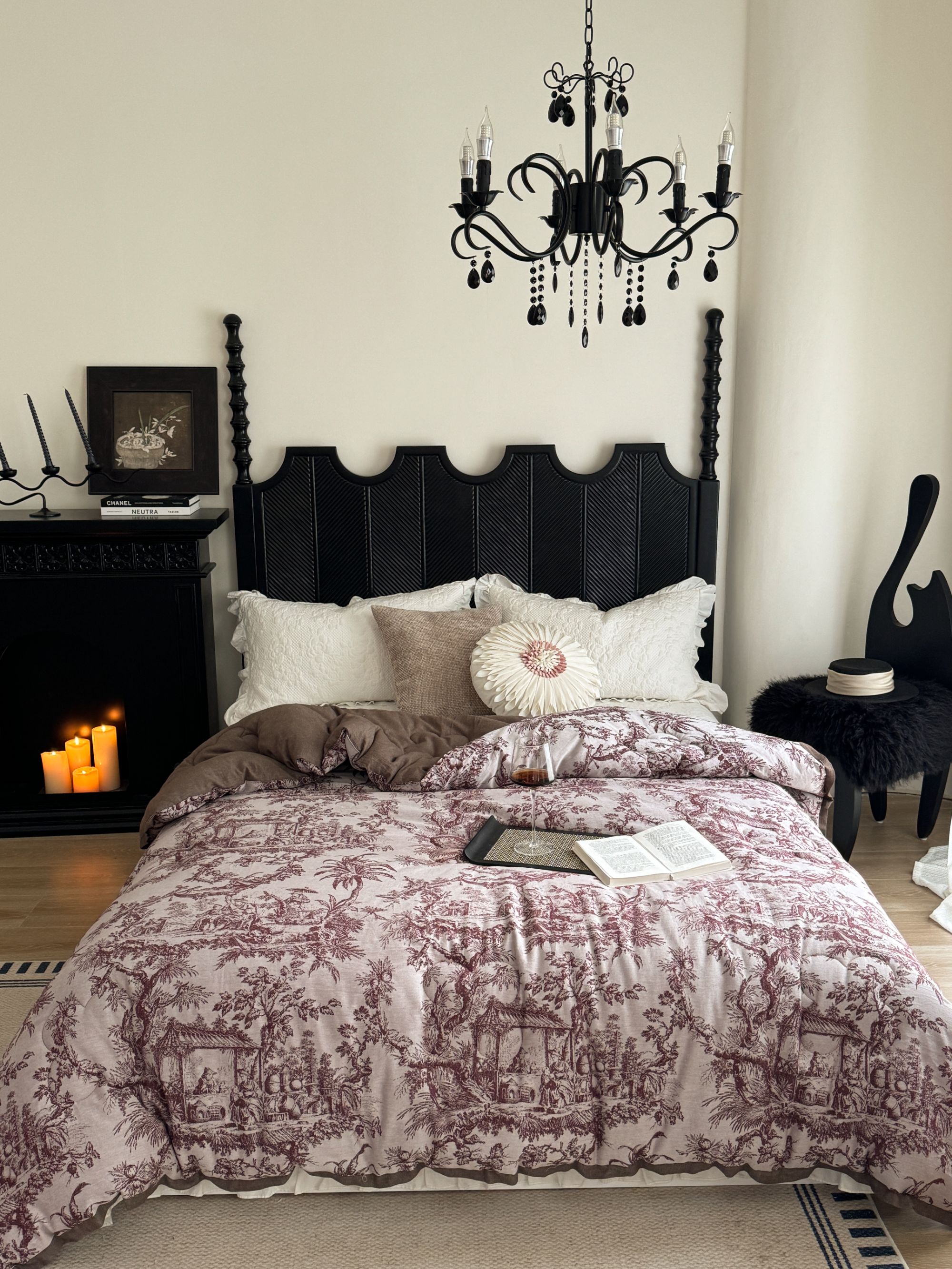 【古奢落黎-红】澳大利亚进口羊绒秋冬被双层纱加厚冬被高端轻奢