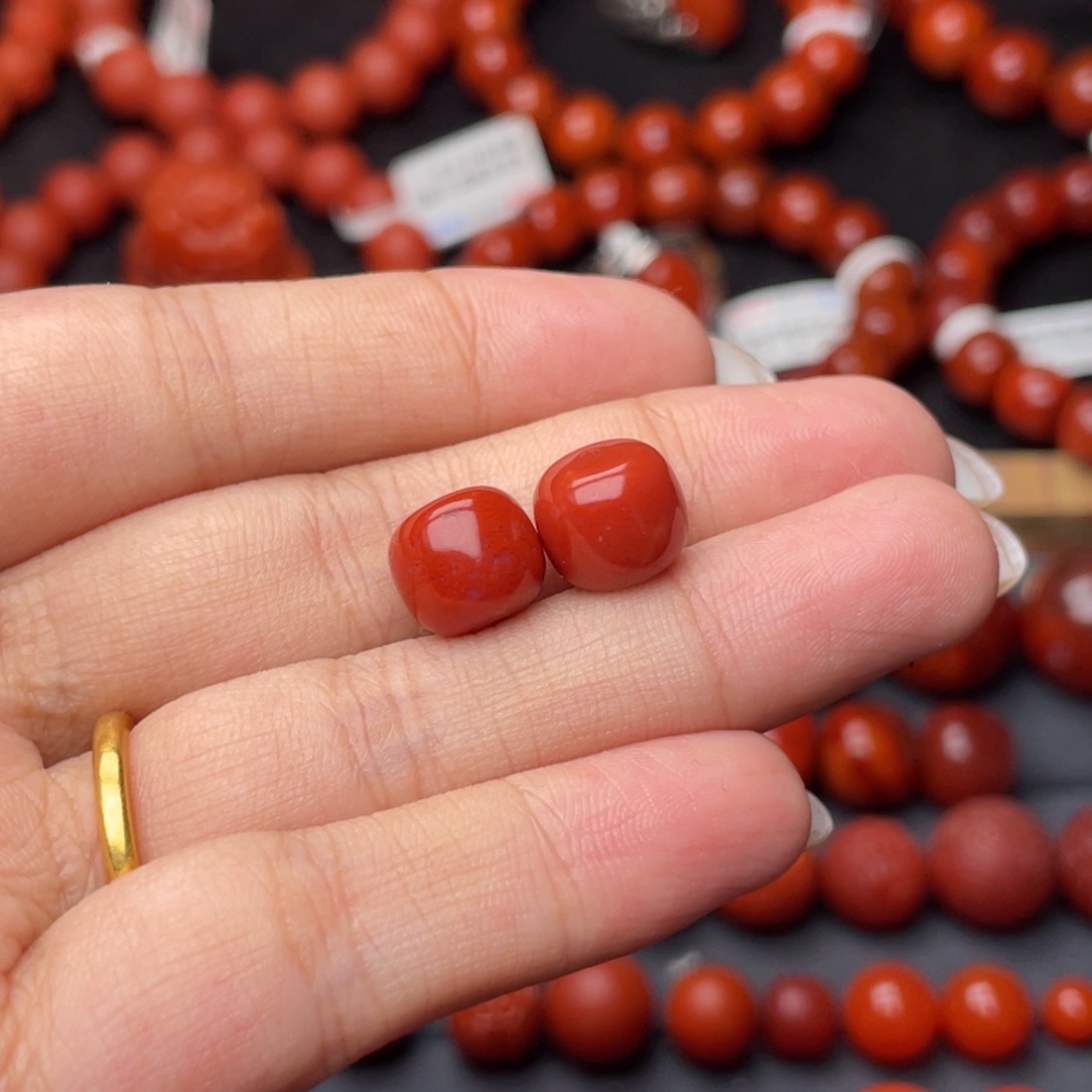 飘***香南红玛瑙未镶嵌手串Y10mm老型一对