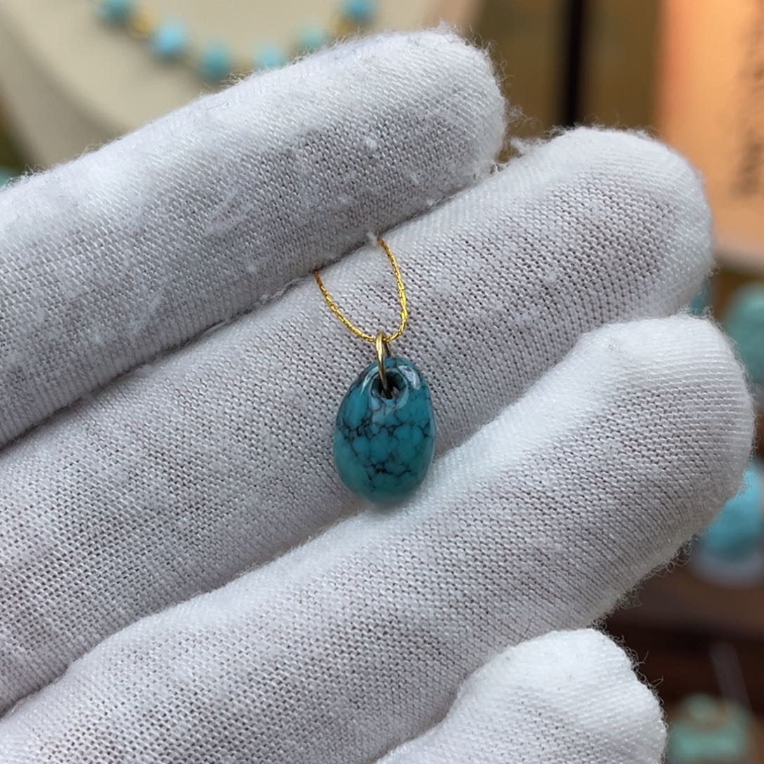 绿松石未镶嵌滴流卡子编号105