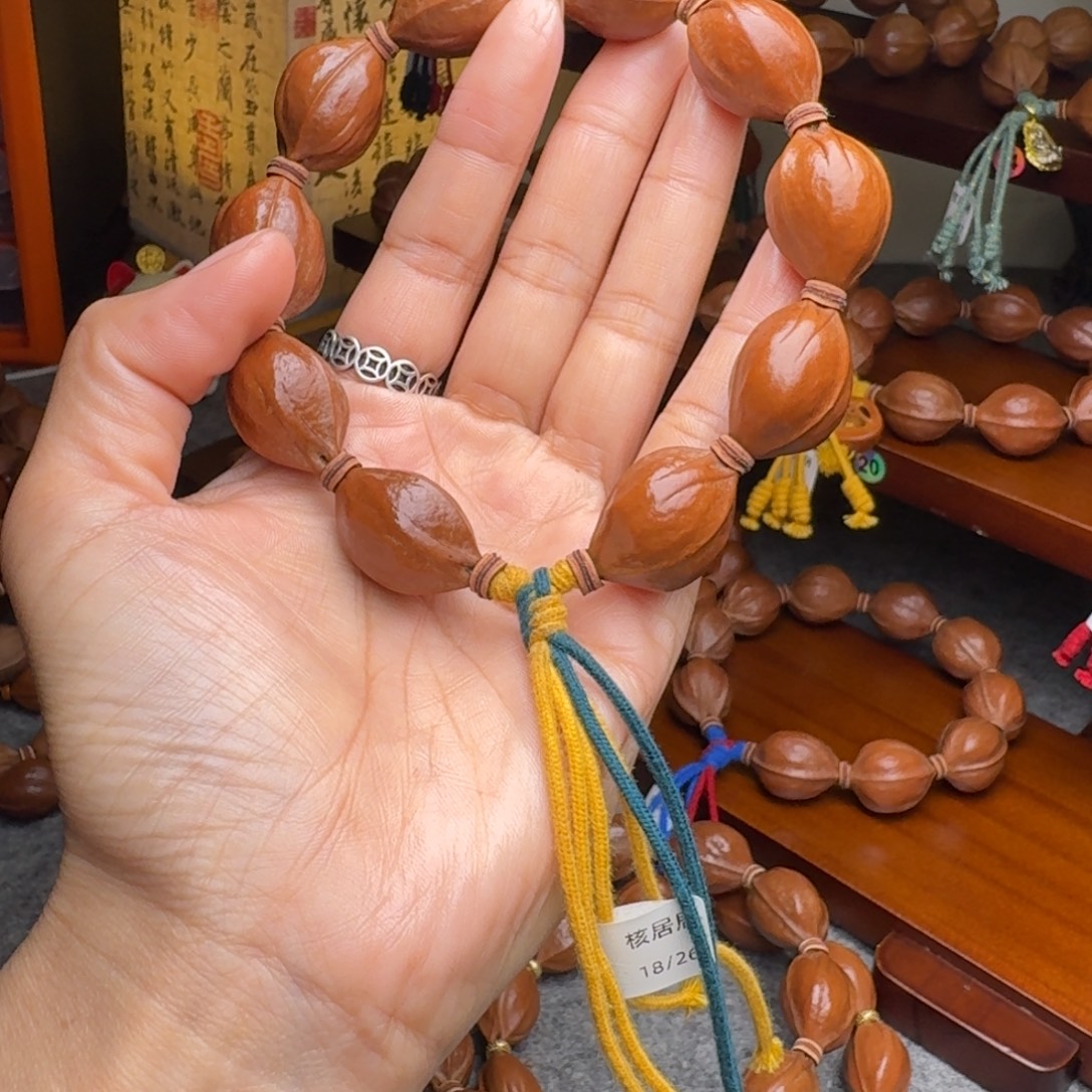 游***生手串橄榄核18/26老核原皮 梅林铁核