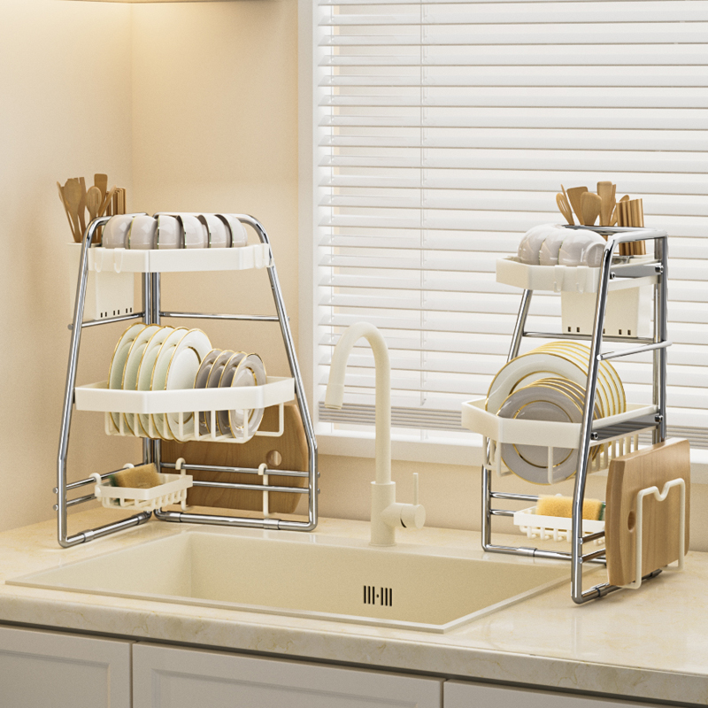 好物置家厨房水槽置物架家用多功能碗盘沥水架台面碗碟收纳架盘子